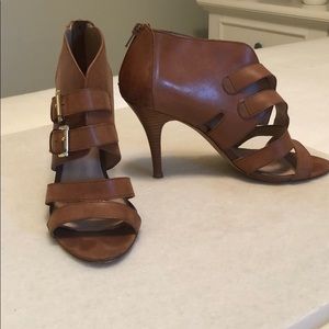 Brown size 9 strappy heels